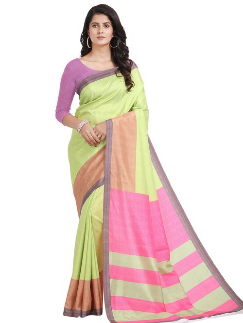 solid plain saree with blouse - 17324205 - Very Small Image - 1