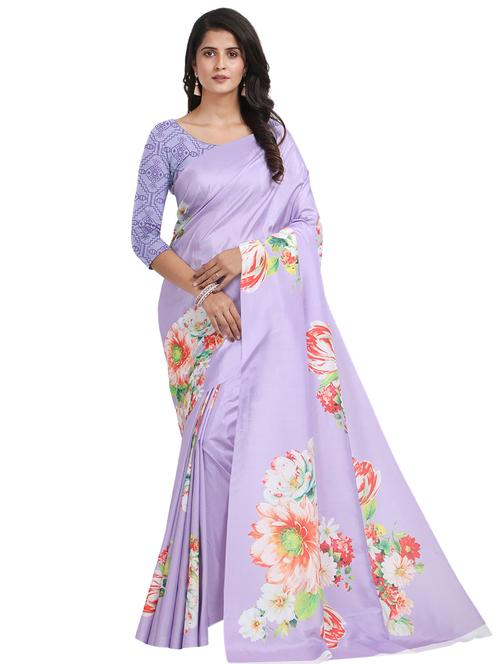 floral printed saree with blouse - 17324216 - Very Small Image - 1