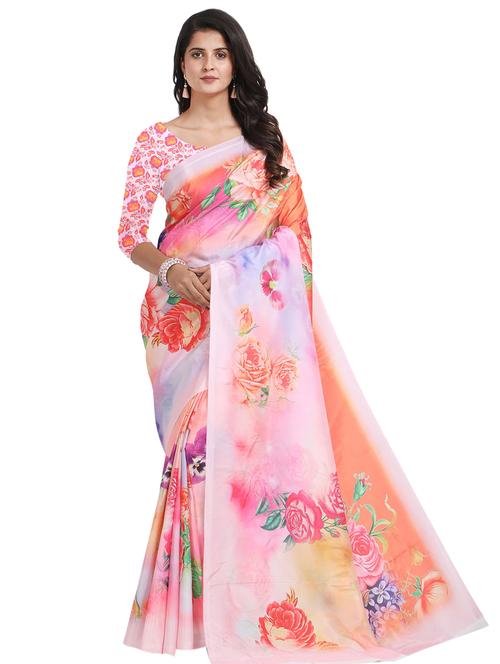 floral printed saree - 17324217 - Very Small Image - 1