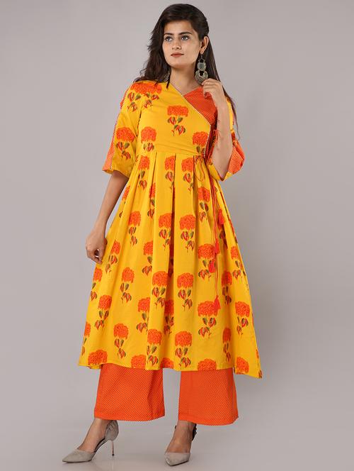 floral kurta palazzo set - 17324406 - Very Small Image - 1