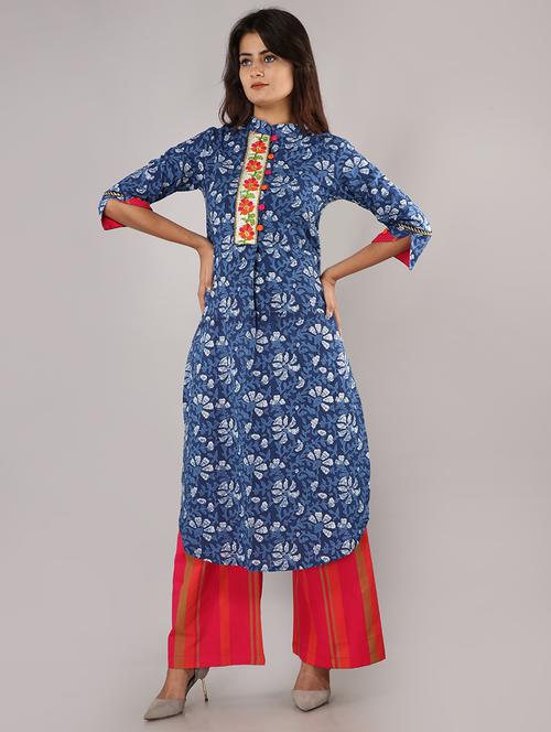 floral kurta palazzo set - 17324423 - Very Small Image - 1