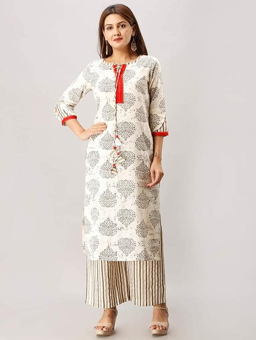 printed kurta palazzo set - 17324427 - Very Small Image - 1