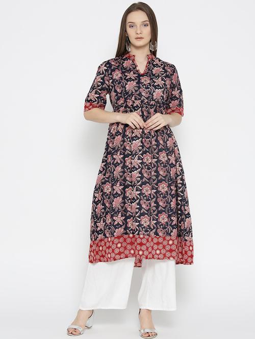 floral a-line kurta - 17324438 - Very Small Image - 1