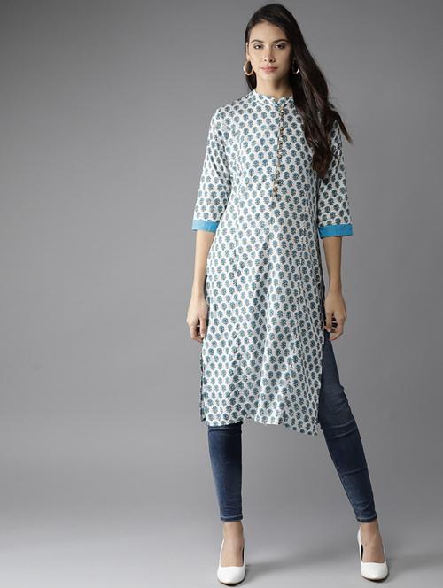 floral straight kurta - 17324446 - Very Small Image - 1