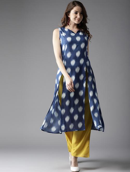 ikat print high-slit kurta - 17324447 - Very Small Image - 1