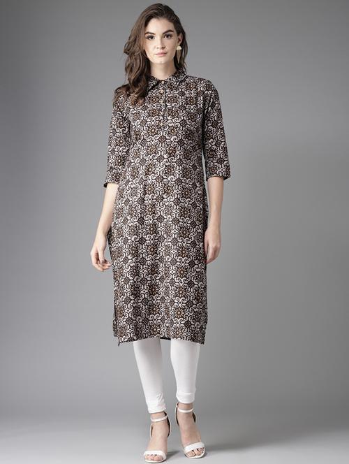 floral print straight kurta - 17324458 - Very Small Image - 1
