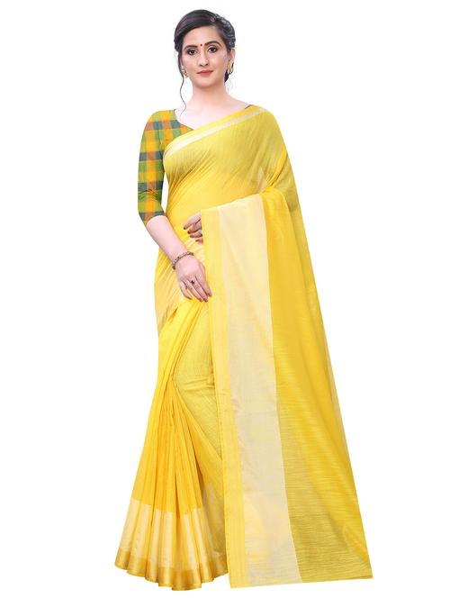solid woven saree with blouse - 17324578 - Very Small Image - 1
