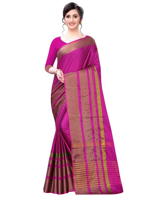 magenta solid saree - 17324579 - Very Small Image - 1