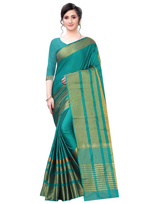 teal solid saree - 17324583 - Very Small Image - 1