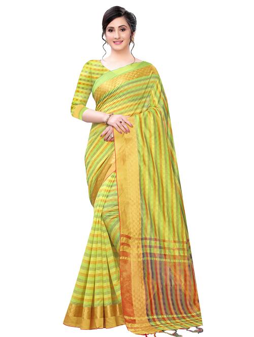 solid bordered saree with blouse - 17324593 - Very Small Image - 1