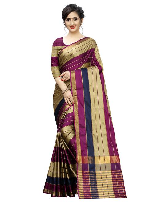 checks woven saree with blouse - 17324624 - Very Small Image - 1