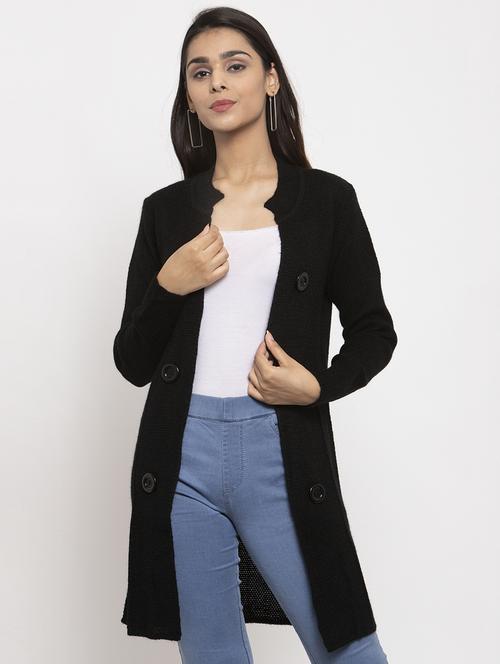 black acrylic cardigan - 17325015 - Very Small Image - 1