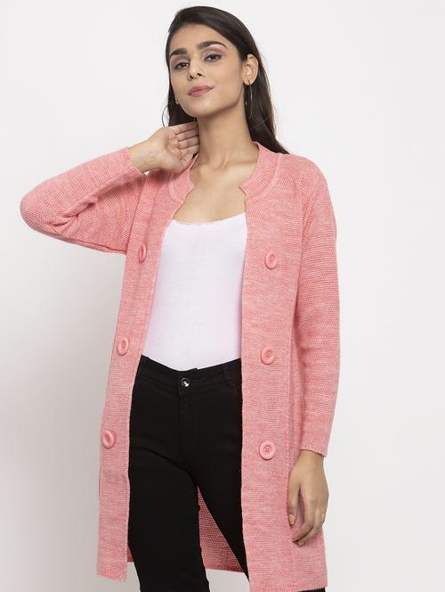 pink acrylic cardigan - 17325018 - Very Small Image - 1