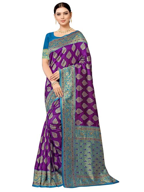 self design banarasi silk saree - 17326750 - Very Small Image - 1