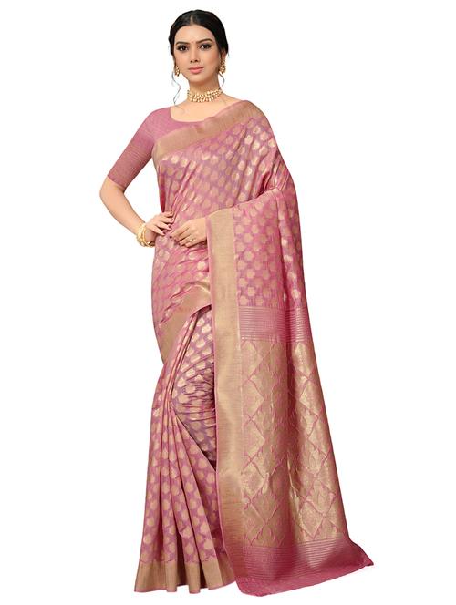 jacquard woven saree with blouse - 17326772 - Very Small Image - 1