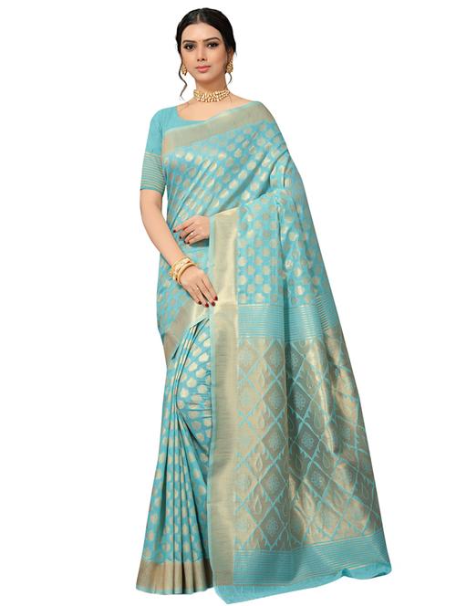 jacquard woven saree with blouse - 17326775 - Very Small Image - 1