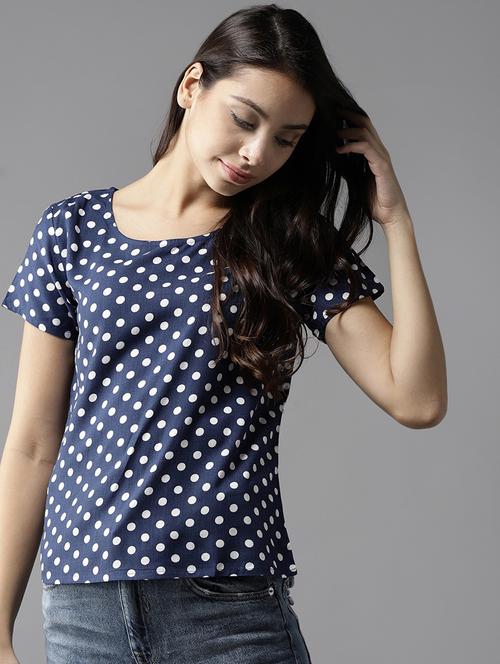 round neck polka dot tee - 17326885 - Very Small Image - 1