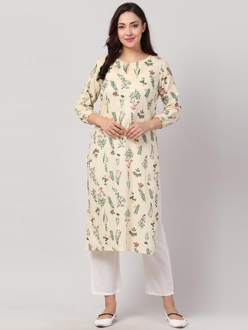 floral straight kurta - 17327291 - Very Small Image - 1