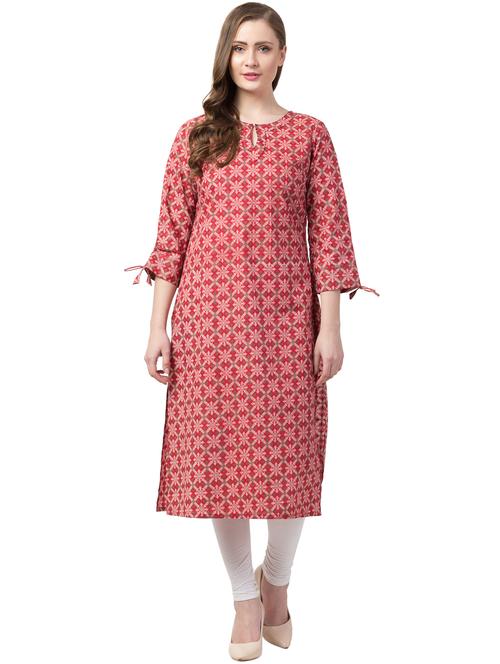 printed straight kurta - 17327293 - Very Small Image - 1