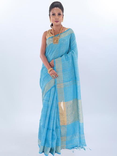 solid handloom saree with blouse - 17327304 - Very Small Image - 1