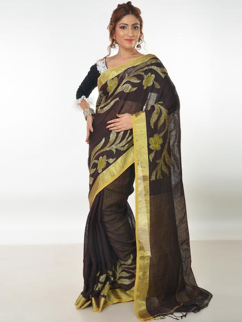 self design handloom saree - 17327341 - Very Small Image - 1