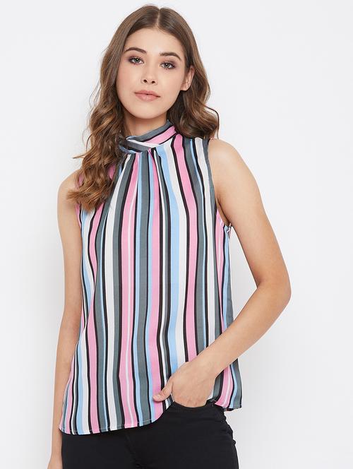 halter neck striped top - 17327358 - Very Small Image - 1
