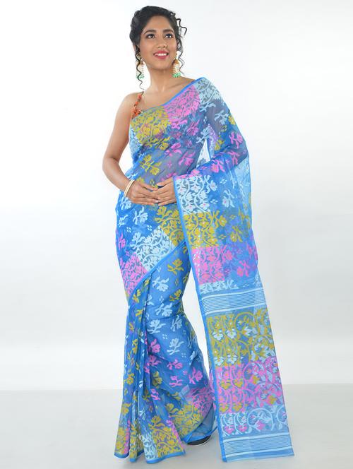 self design jamdani saree - 17327425 - Very Small Image - 1