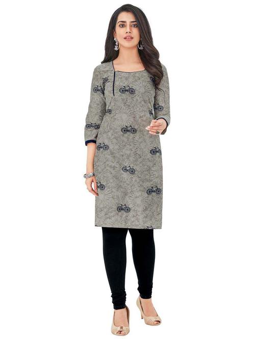 printed straight kurta - 17328242 - Very Small Image - 1