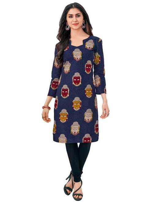 printed straight kurta - 17328261 - Very Small Image - 1