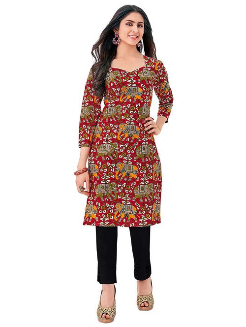printed straight kurta - 17328263 - Very Small Image - 1