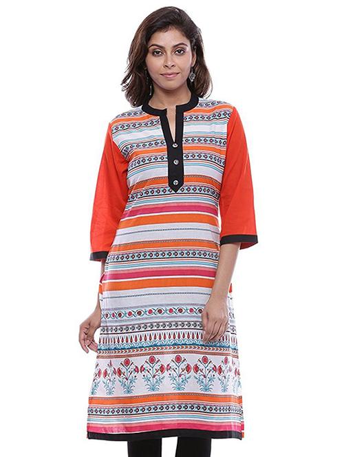 printed straight kurta - 17328268 - Very Small Image - 1