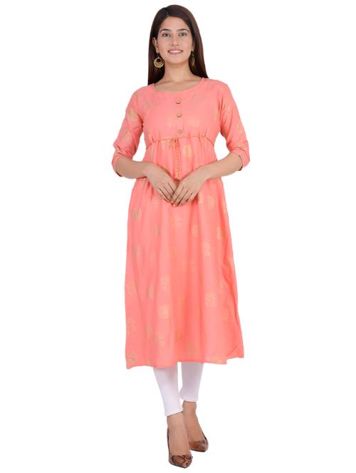 foil print a-line kurta - 17332820 - Very Small Image - 1