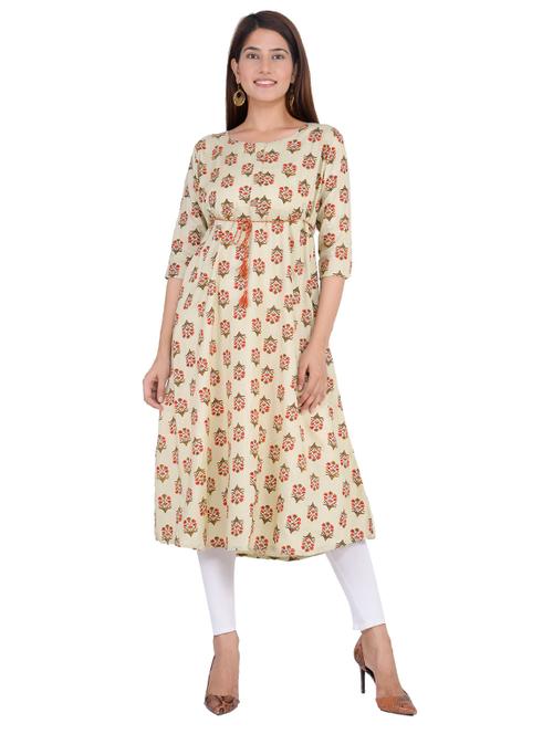 floral print a-line kurta - 17332821 - Very Small Image - 1
