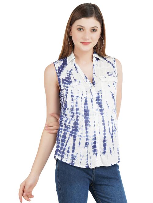 tie & dye crop shirt - 17333047 - Very Small Image - 1