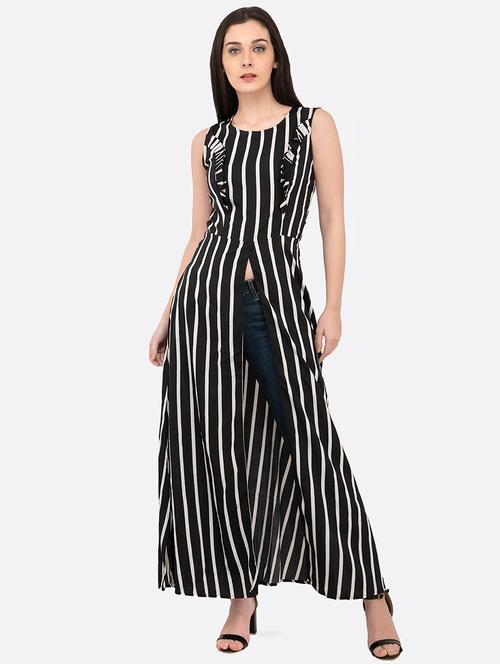 tie back striped a-line tunic - 17333364 - Very Small Image - 1