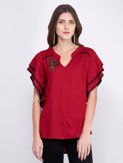 embellished detail contrast piped top - 17333466 - Very Small Image - 1