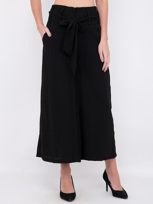 tie front flared palazzo - 17333536 - Very Small Image - 1