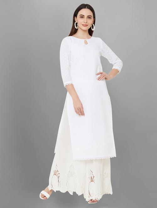 tonal embroidered straight kurta - 17333566 - Very Small Image - 1