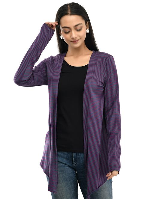 long sleeves striped shrug - 17333639 - Very Small Image - 1