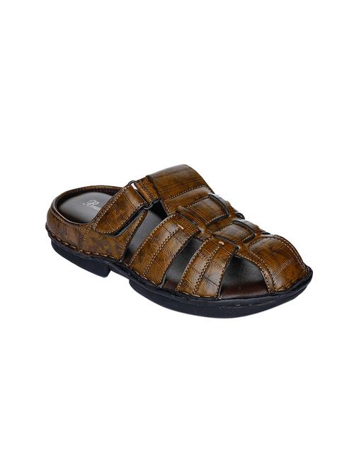 tan faux leather slip on sandals - 17333735 - Very Small Image - 1