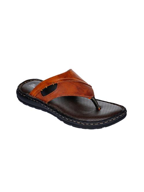 tan faux leather slip on sandals - 17333737 - Very Small Image - 1