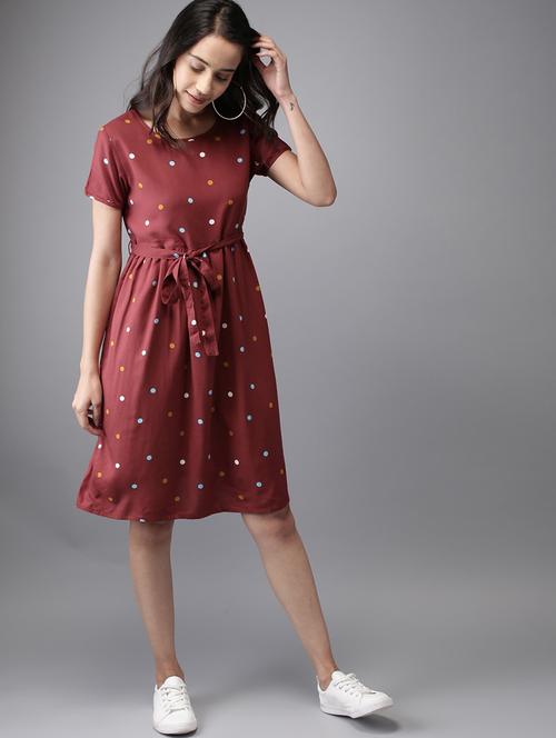 tie front polka dot dress - 17333847 - Very Small Image - 1