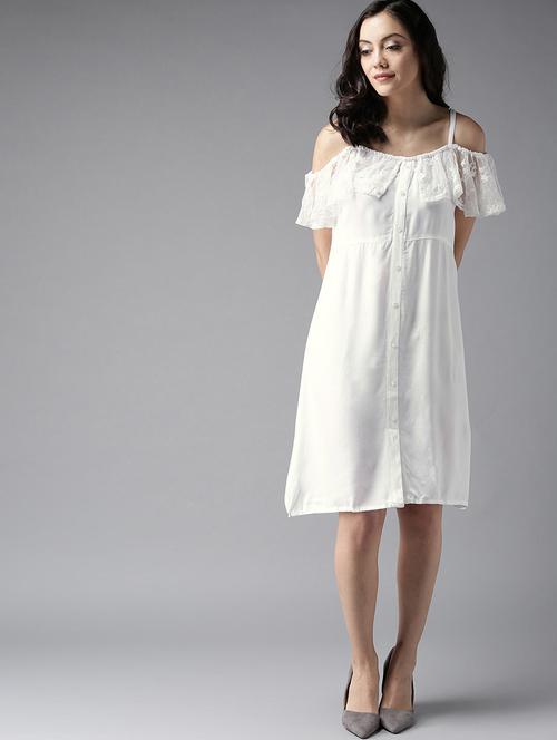 lace detail off shoulder dress - 17333848 - Very Small Image - 1