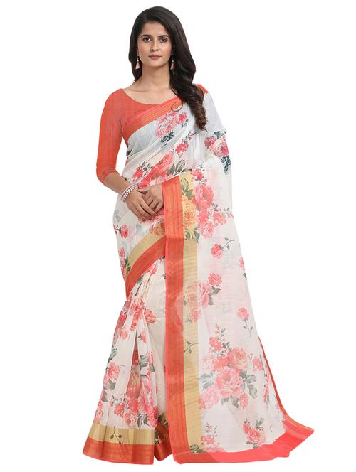 floral chanderi saree - 17333945 - Very Small Image - 1