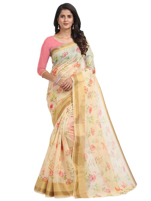 floral chanderi saree - 17333947 - Very Small Image - 1