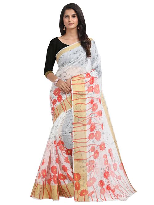 floral chanderi saree with blouse - 17333948 - Very Small Image - 1