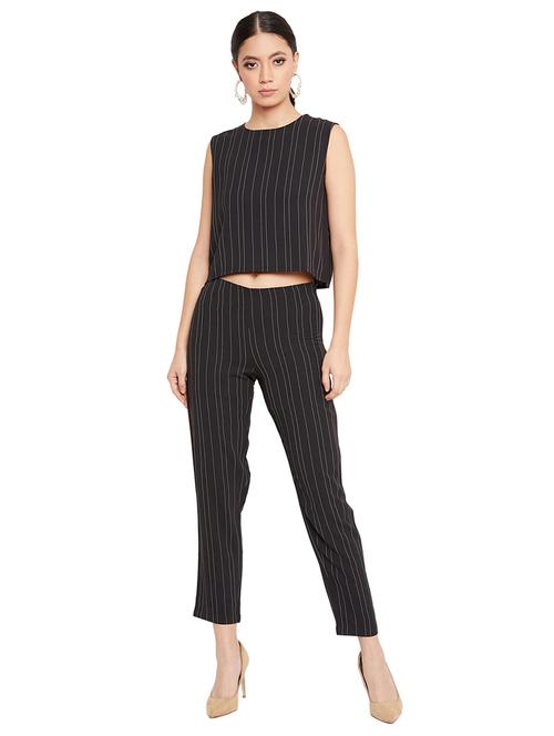 round neck striped top with trouser set - 17334074 - Very Small Image - 1