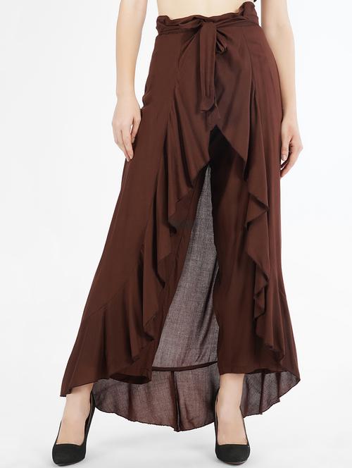 high rise ruffled palazzo - 17334394 - Very Small Image - 1