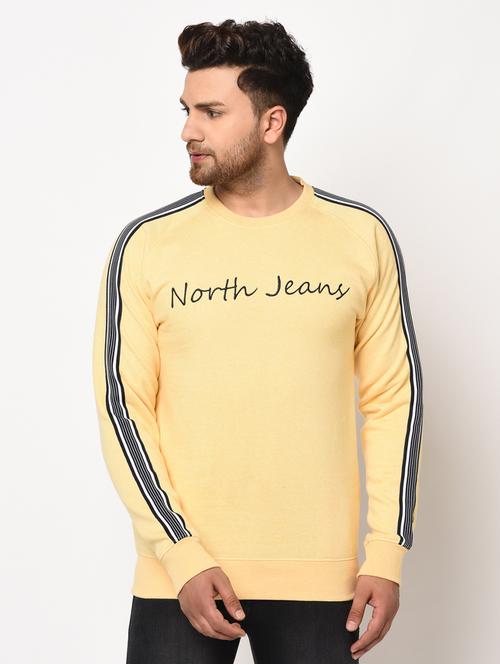 yellow printed taped sweatshirt - 17334986 - Very Small Image - 1