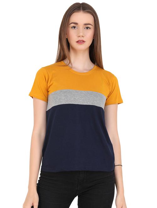 round neck color block tee - 17335020 - Very Small Image - 1